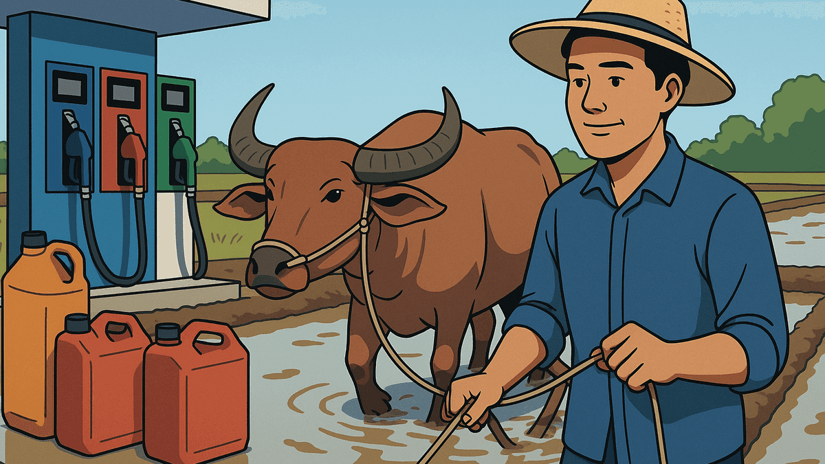 燃料高で農家が水牛レンタルで田を耕す、機械の代わりに月5,000〜6,000バーツ