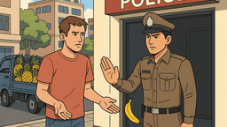 ガス欠で警察に助けを求めた男性が拒否され、バナナを渡されて追い返される