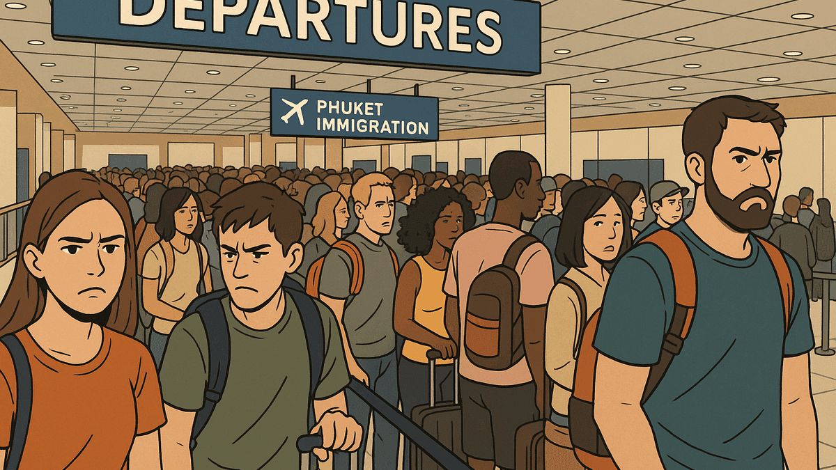 プーケット空港で出国の長蛇の列、200バーツの「特別レーン」疑惑が浮上