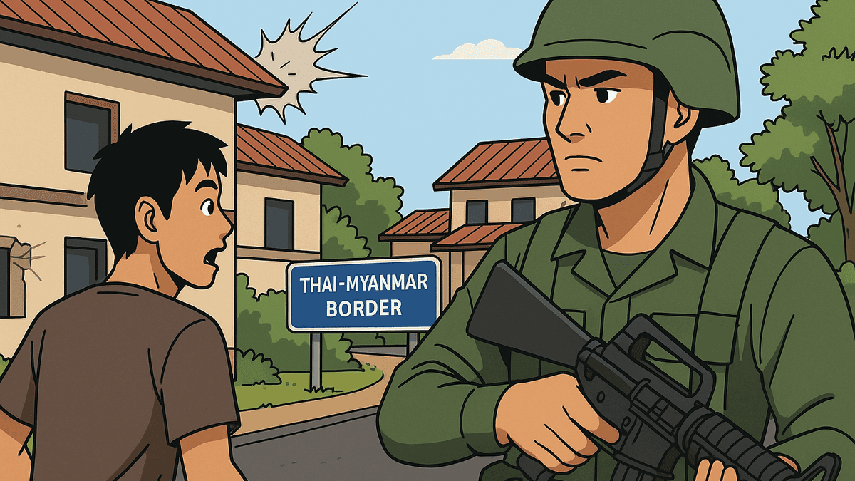 ミャンマーからの銃弾がメーソートに着弾し負傷者、タイ軍が警告射撃4発で応答