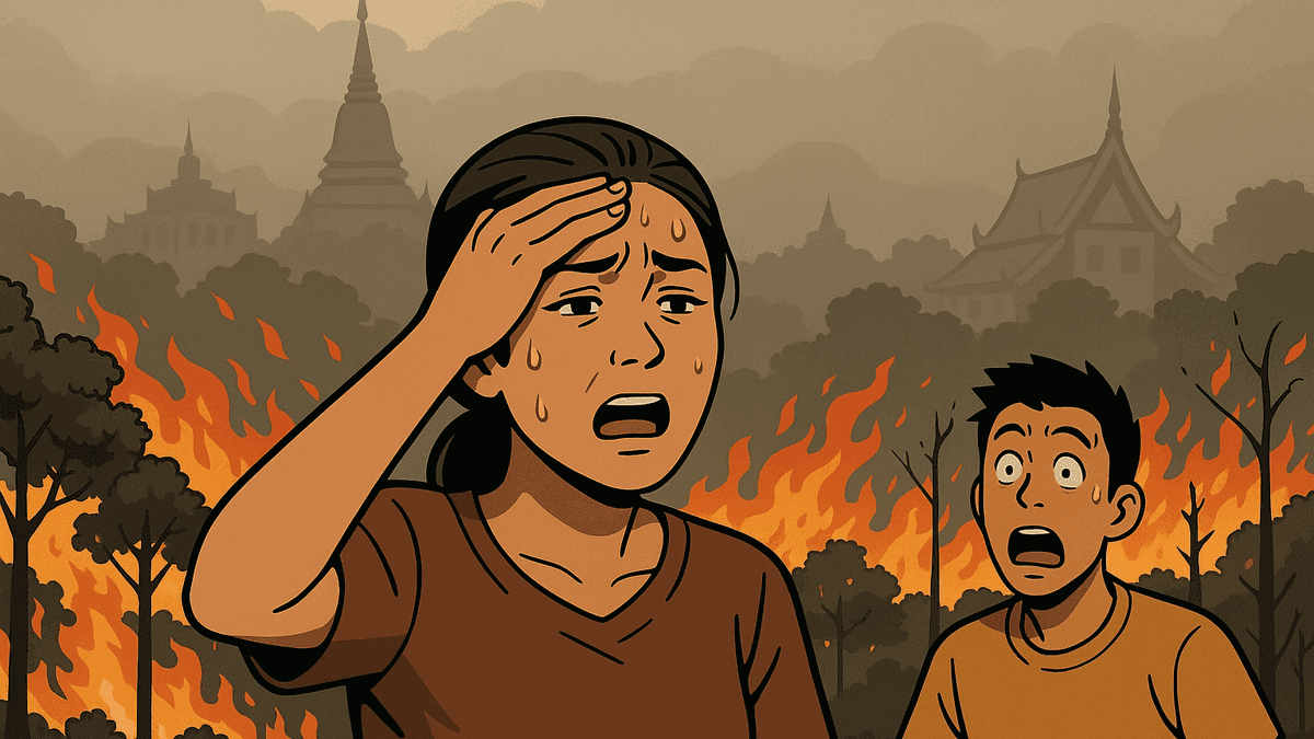 チェンマイが盆地の逆転層で「蓋をされた街」に、90万ライが焼け野原でPM2.5は世界最悪