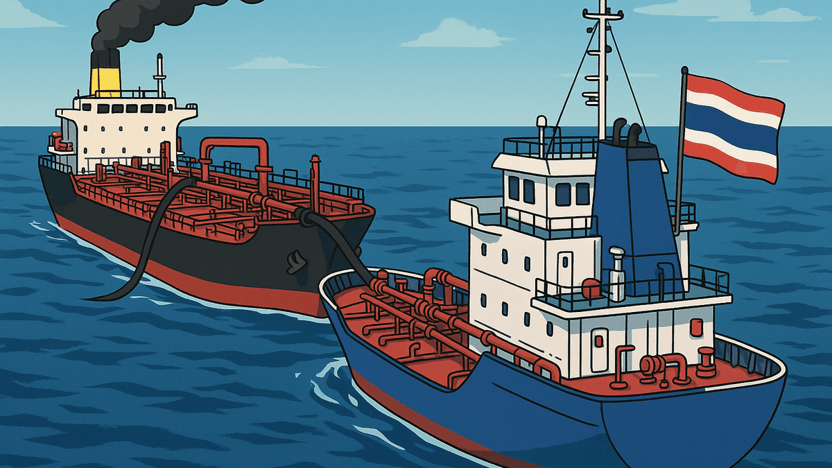 TikTokに映ったタイ国旗の船、海上で燃料を横流しか。海軍が捜査開始