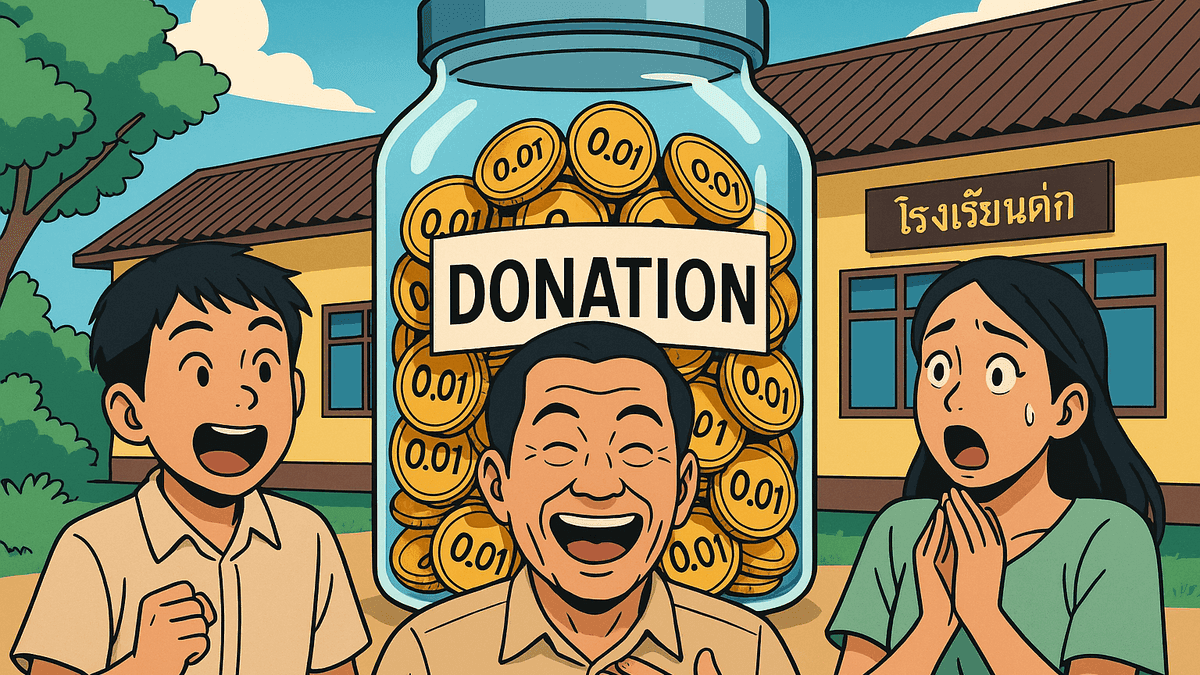 最低0.01バーツの寄付が殺到、田舎の学校の募金がSNSでバイラル化