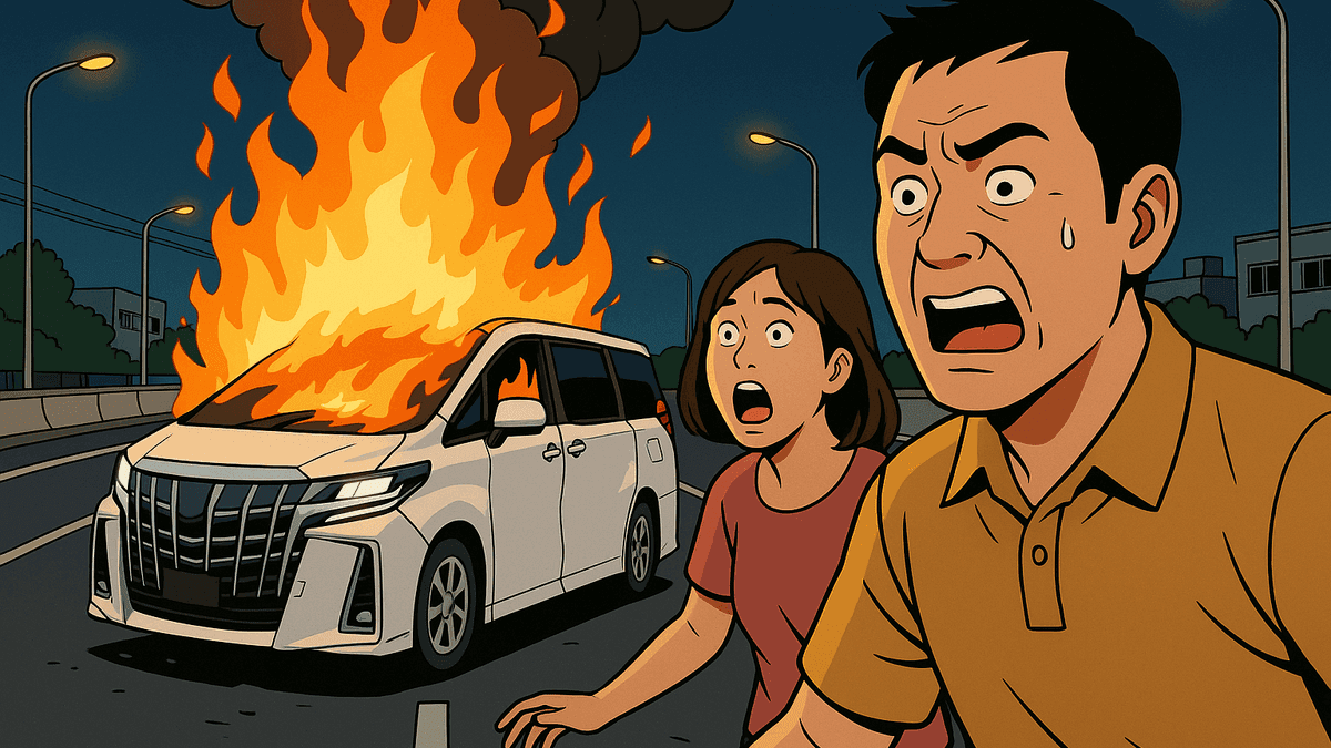 パタヤで中国人運転のアルファード2台が高速追走、衝突炎上の大惨事