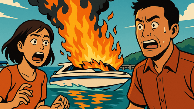 プーケットの港でスピードボートが爆発炎上、5人負傷1人不明