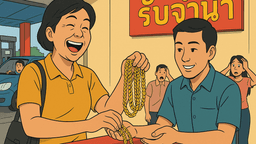 金を質入れして帰省の燃料代に、ブリーラムの質屋が大盛況