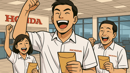 タイホンダがボーナス8カ月分+特別手当9.7万バーツを支給