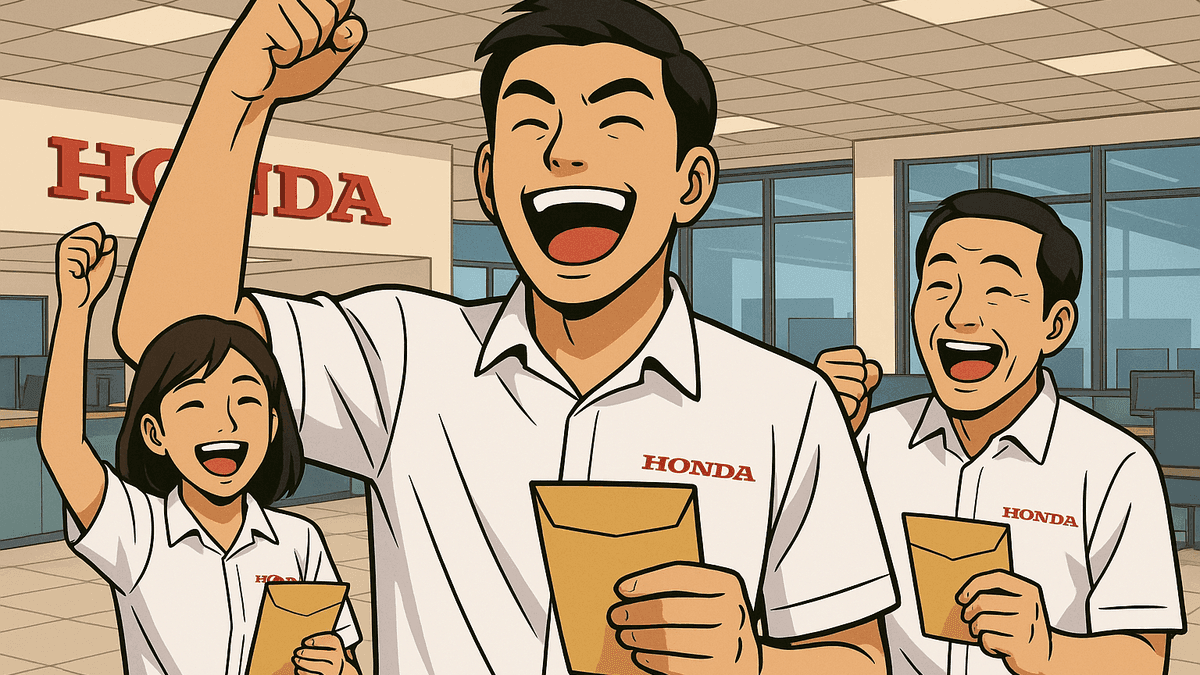 タイホンダがボーナス8カ月分+特別手当9.7万バーツを支給