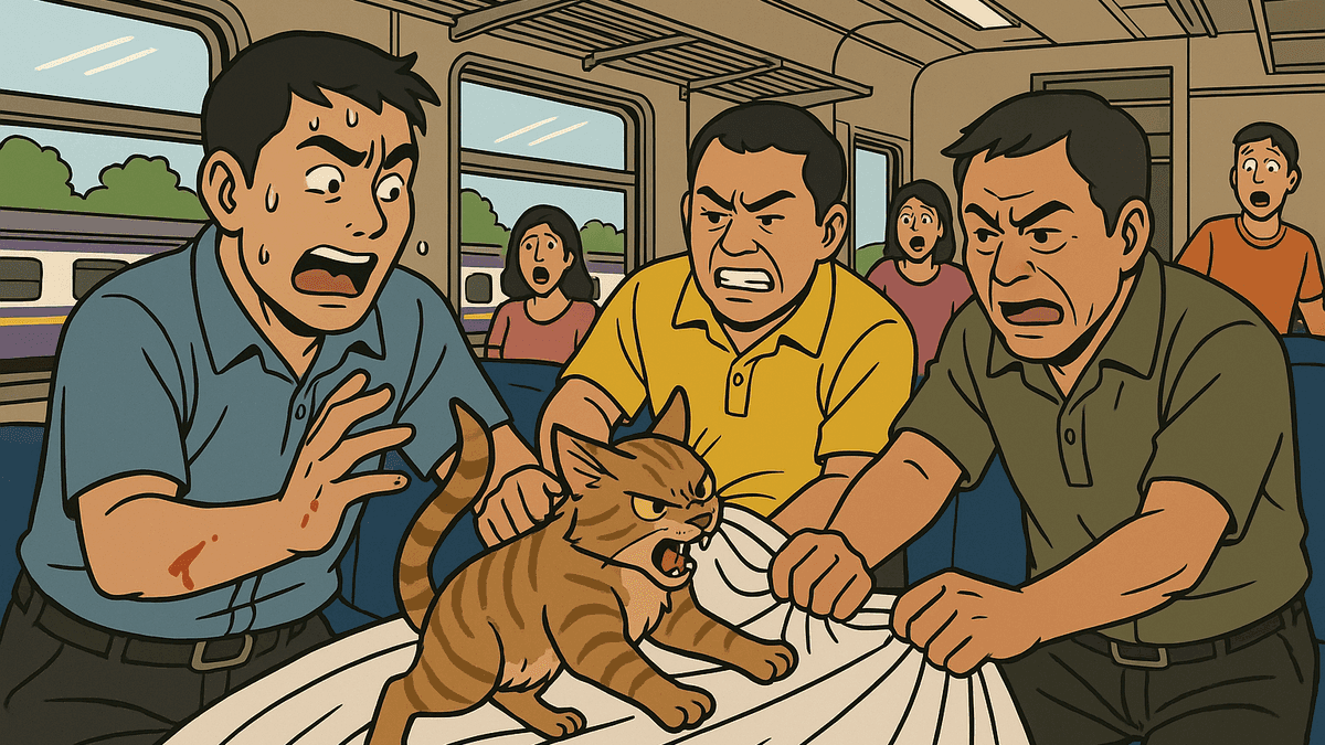 列車内で猫が狂暴化し乗客を襲撃、捕獲に20分かかり7時間遅延