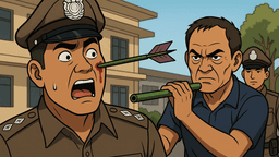 毒入りダーツ矢で警察官の頬を貫通、元放火犯の45歳男を逮捕