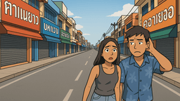 コンケン名物「カオニアオ通り」がソンクラン初日にガラガラ