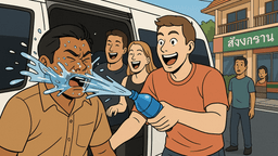 バンのドアを開けて中に水を噴射、パトンで外国人7人逮捕