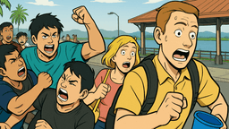 ソンクラン最終日のパヤオで若者が集団乱闘、観光客がパニックで逃走