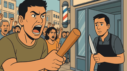 【続報】すりこぎ撲殺は「やらせ」か、友人100人が理容店を包囲