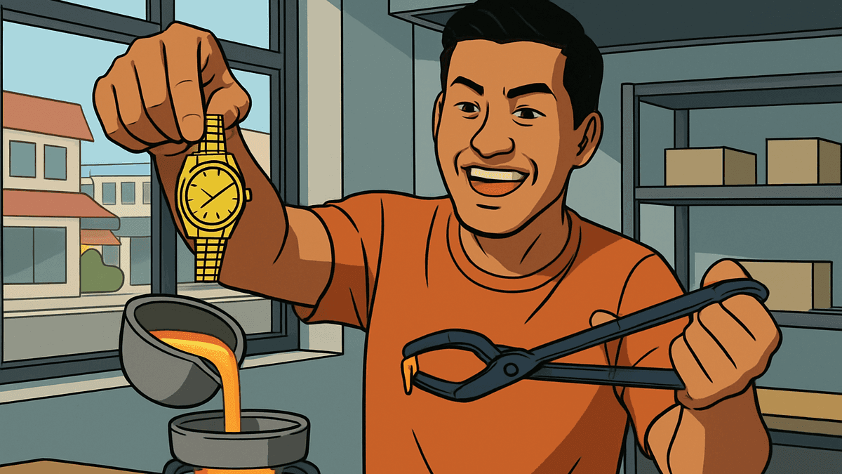 100万バーツの金時計を「欲しがる人が多すぎ」で溶かして売却