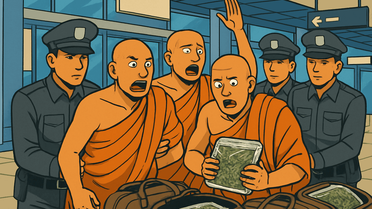 スリランカ僧侶22人がバンコク旅行帰りに大麻110kg密輸で逮捕、コロンボ空港で発覚