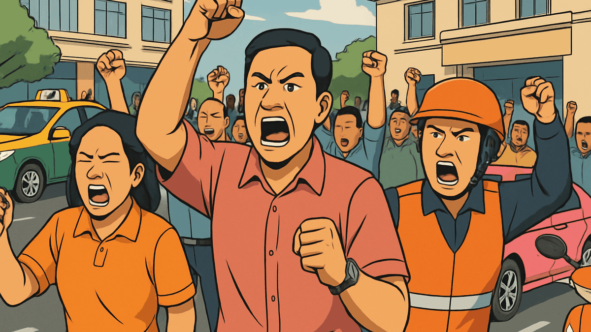 タイのタクシー5協会が首相府前で抗議、配車アプリ規制と政府公式アプリ要求