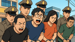龍の鱗を逆なで作戦、中国人2+タイ人4逮捕で過去2567年700億B詐欺関与判明