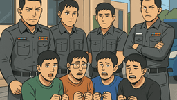 サケーオで悪徳警察4人を逮捕、中国人5人を手錠拘束し30万B×5人強要、LINE助けで発覚