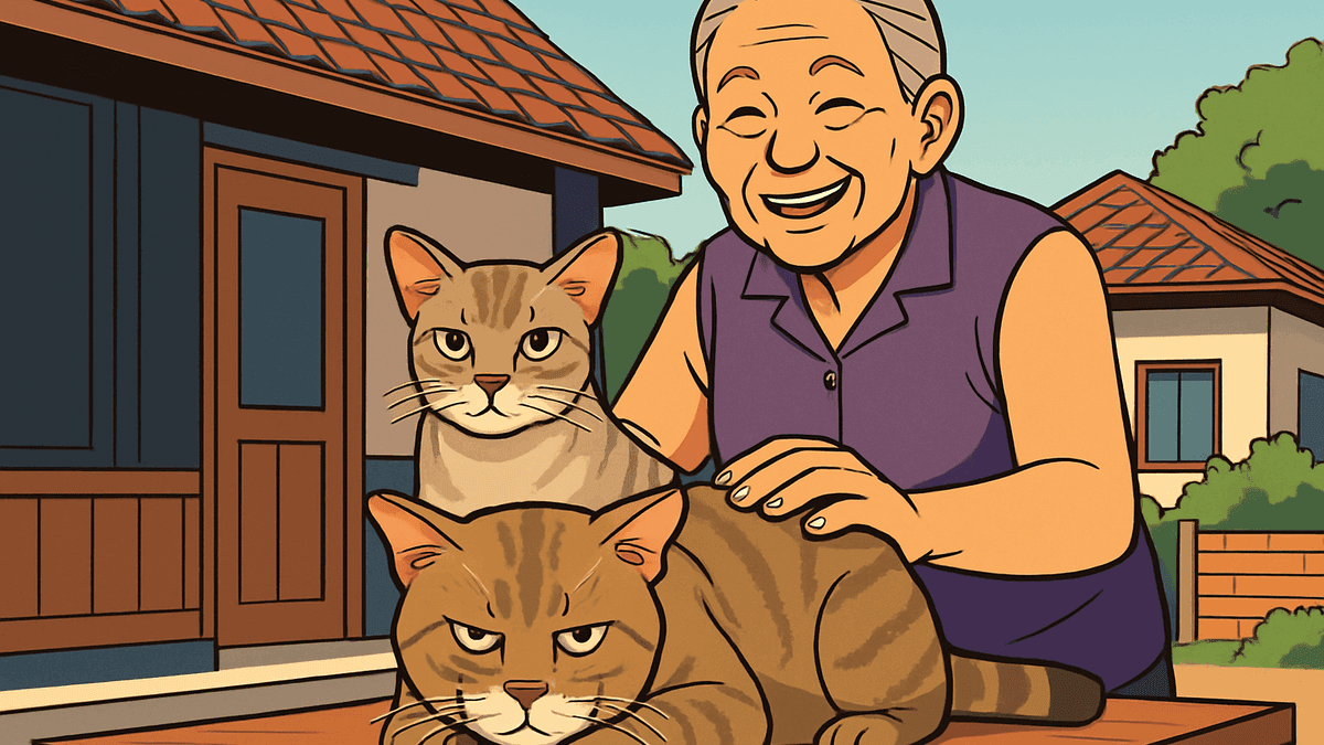 スコータイ81歳女性が100万Bで野良猫4匹用の家購入、生活費月4千Bに節約